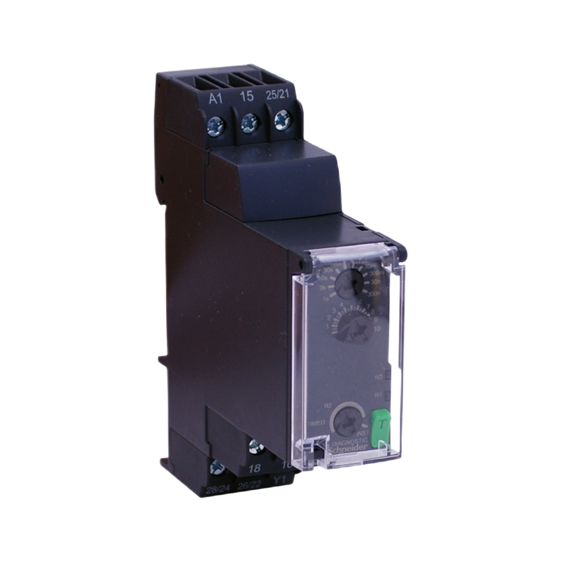SCHNEIDER RE22R2ACMR RELE TEMPORIZADOR ON-DELAY MULTIF. 0.05S-300H 24-48V AC/DC 100-240V AC 2CO