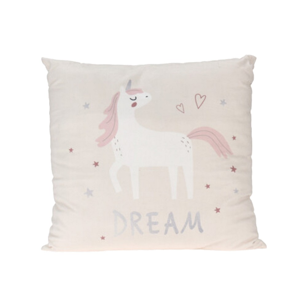Cojin decorativo 40x40 cm blanco unicornio