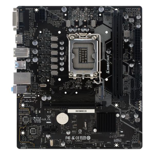 TARJETA MADRE BIOSTAR H610MHD D5 LGA1700 MICRO ATX DDR5 NEGRO