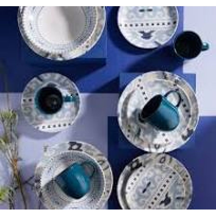 VAJILLA 16PCS AZUL AZTECA CORONA