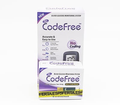 CODE FREE GLUCÓMETRO CON TIRAS GRATIS 50 UNIDADES