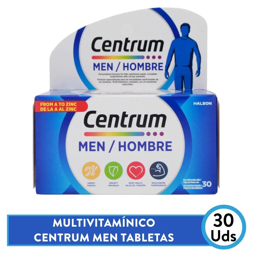 Vitaminas Centrum Gender para hombre caja 30 tabletas