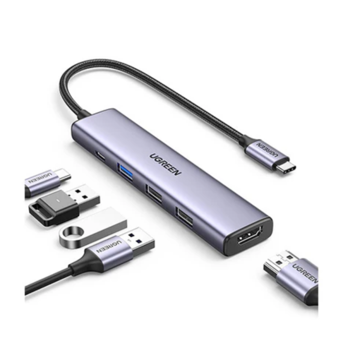 CONVERTIDOR USBC - HDMI+USB 2 + USBC + USB 3.0 POWER DELIVERY 4K UGREEN