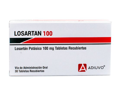 Losartan Potasico Adiuvo, 100 mg, 30 tabletas recubiertas