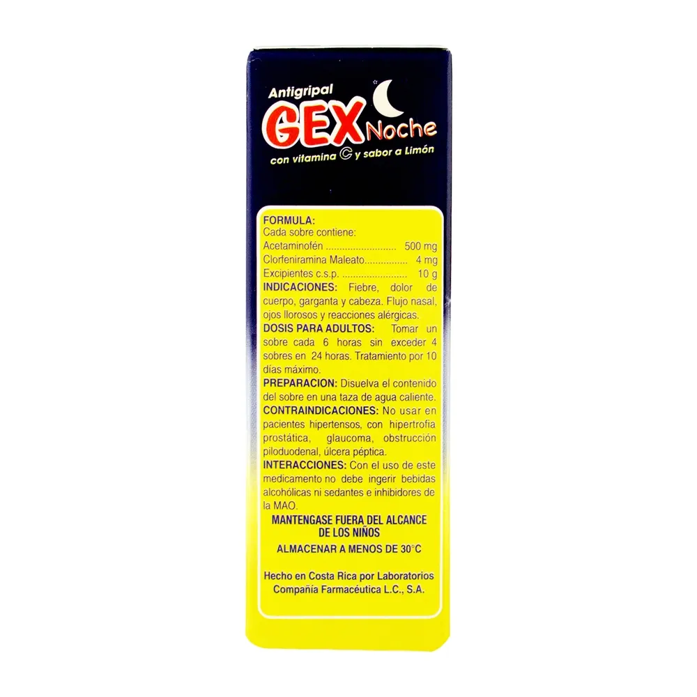 Antigripal Lacofa gex noche sabor a limón caja 5 Uds - 50 g