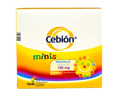 Cebión 100mg Minis tabletas masticables de Vitamina C con 45 unidades