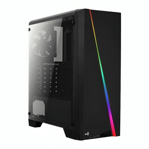 Case Aerocool Gaming RGB Mid Tower Cylon Ventilador 1 de 120MM con Vidrio Lateral – Negro