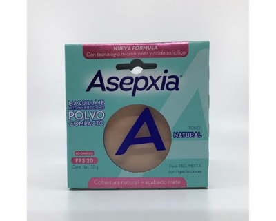 Asepxia Polvo Compacto Tono Natural FPS 20 10g