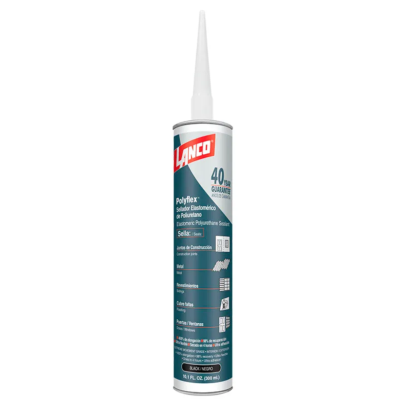 Sellador elastomérico poliuretano PolyFlex para juntas 300 ml negro