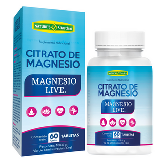 Natures Garden Citrato De Magnesio Live 60 tabletas