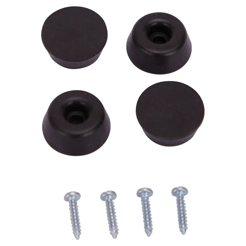 Protector tope de hule negro con tornillo 7/8" 4 uds