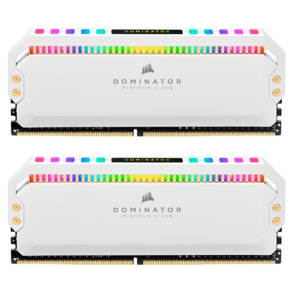Memoria RAM PC 16GB (2×8GB) Corsair RGB Dominator Platinum DDR4 3600MHz CL18 1.35V – Blanco