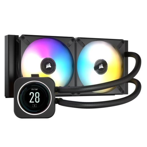 Enfriamiento Liquido Corsair RGB Icue H100I Elite LCD AIO 240MM – Negro