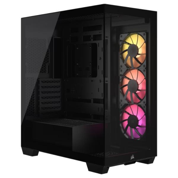 CASE RGB CORSAIR ICUE LINK 3500X MID TOWER VENTILADORES 3 DE 120MM CON VIDRIO LATERAL Y FRONTAL CC-9011280-WW NEGRO