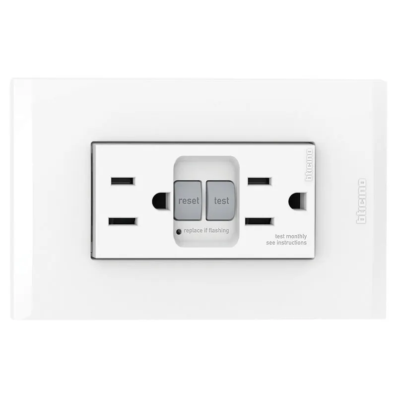 Tomacorriente duplex 2 polos + tamper autotest blanco