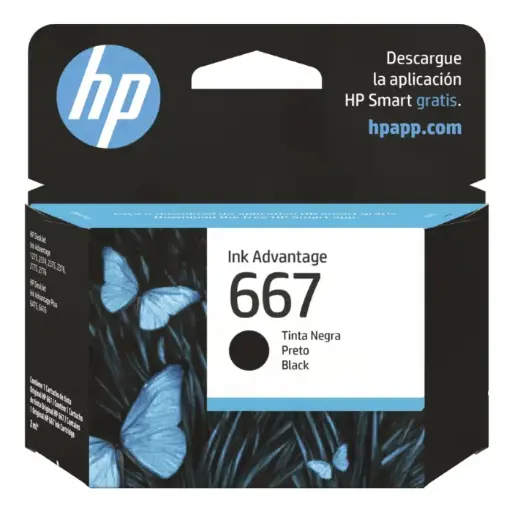 HP Cartucho de tinta 667 negro
