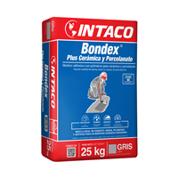 Mortero Bondex Plus Ceramica Y Porcelanato Saco 25 Kg Intaco