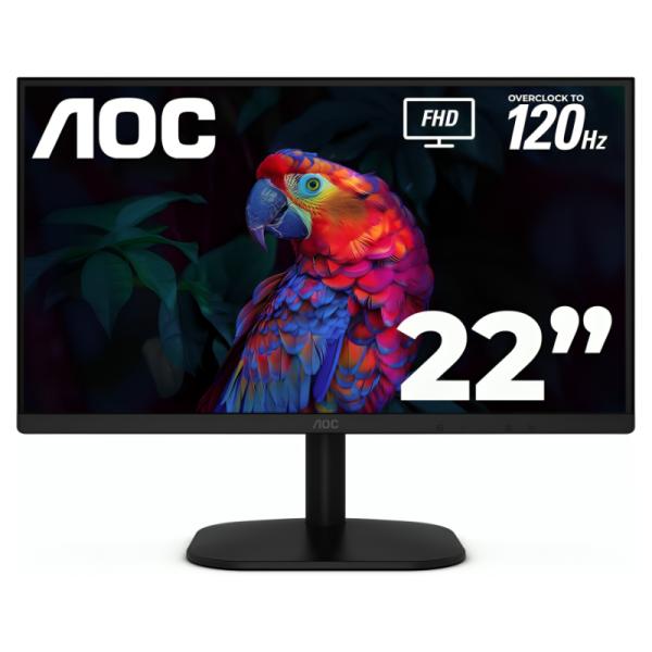 Monitor AOC 22B35HM23 22 Pulg Plana Full HD 1920 X 1080 120HZ LED Adaptive Sync HDMI / VGA / 3.5MM – Negro