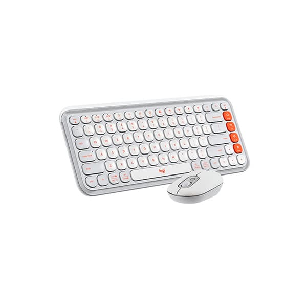 Logitech Teclado/mouse inalámbrico BT blanco/naranja