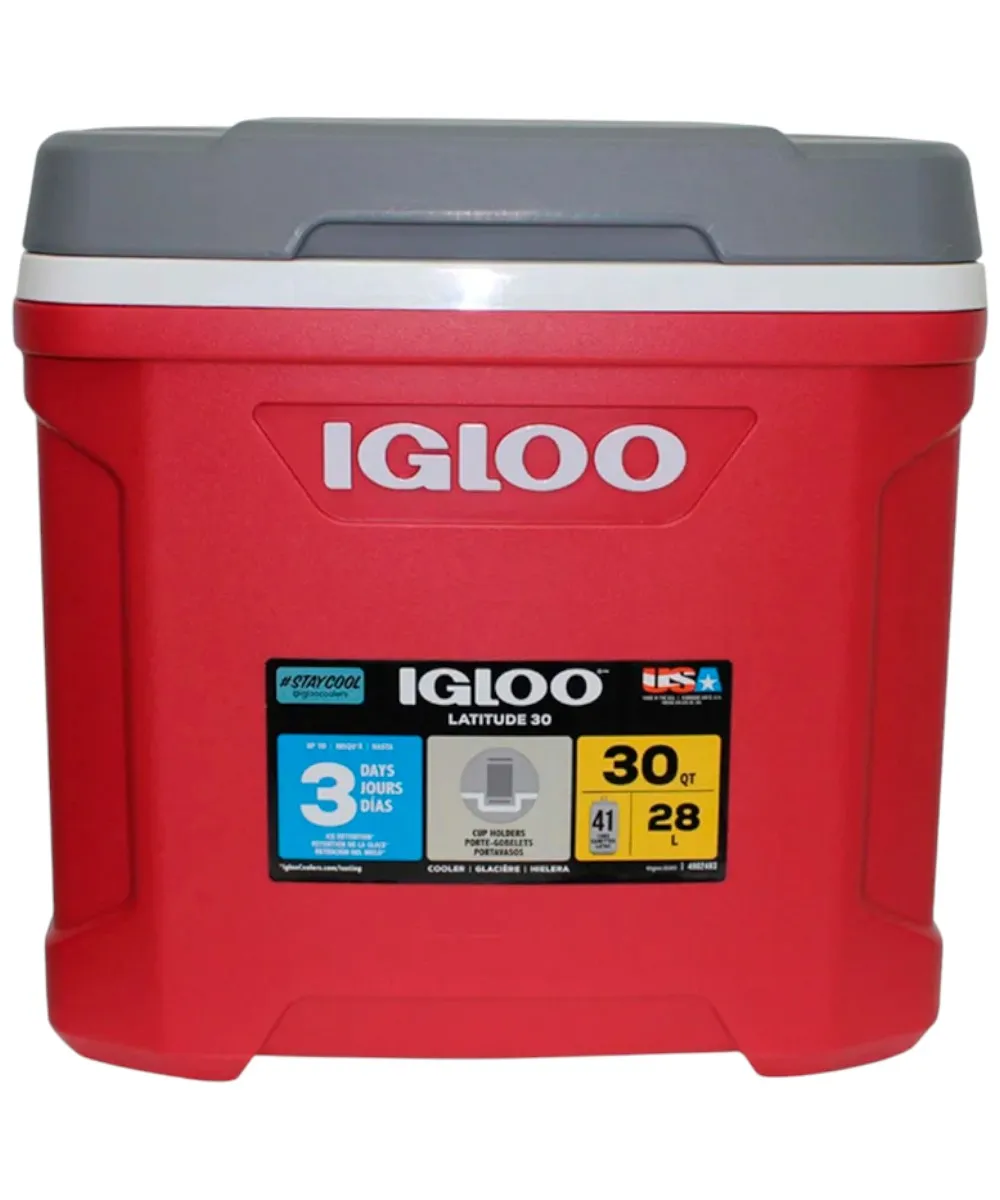 Hielera Igloo latitud 30qt azul con gris