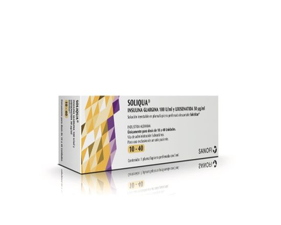 SOLIQUA insulina 10-40 (amarillo), 1 cartucho de 3 ml (R)
