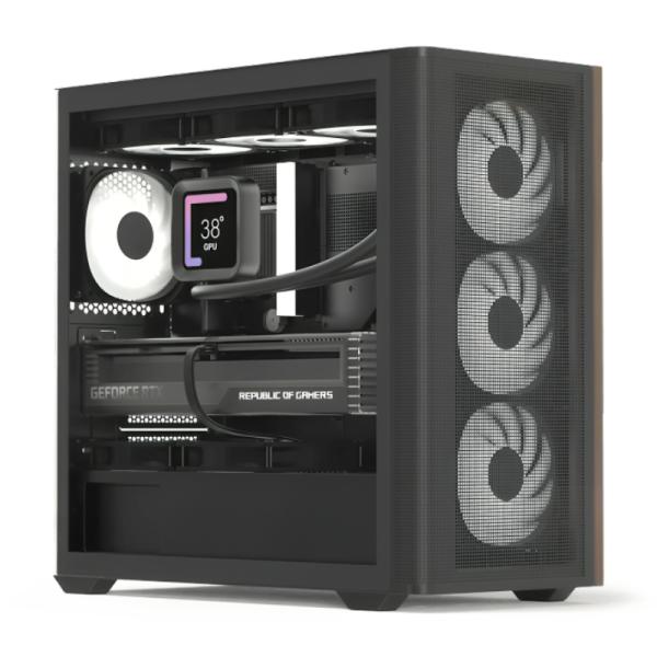 Case Aerocool Gaming RGB Mini Tower D301A Ventiladores 4 de 120MM con Vidrio Lateral y Malla Frontal – Negro