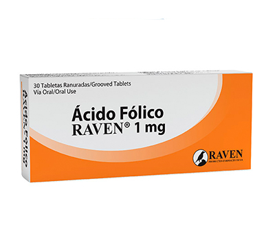 ÁCIDO FÓLICO RAVEN 1 MG TABLETAS VIA ORAL