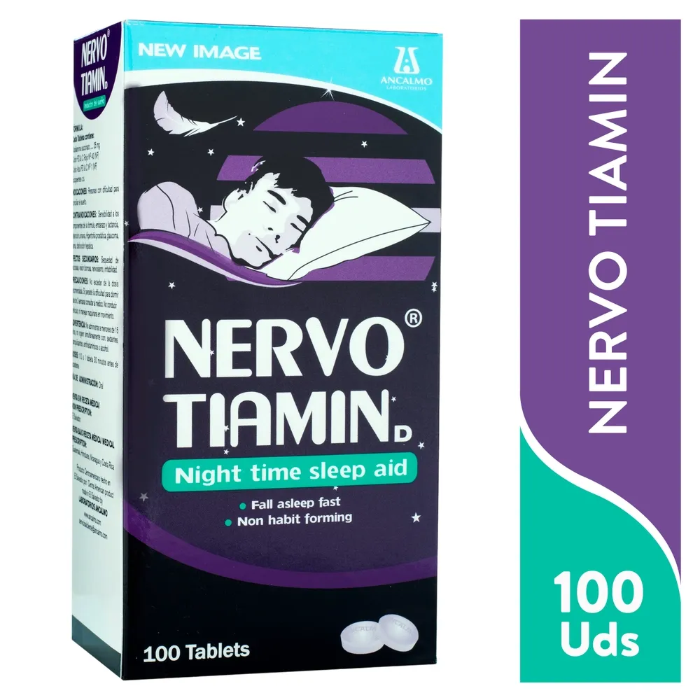 Antihistamínico Nervotiamin vitamina D sobre 4 comprimidos (precio por sobre)