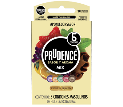PRUDENCE CONDONES SABOR Y AROMA MIX 5 UNIDADES
