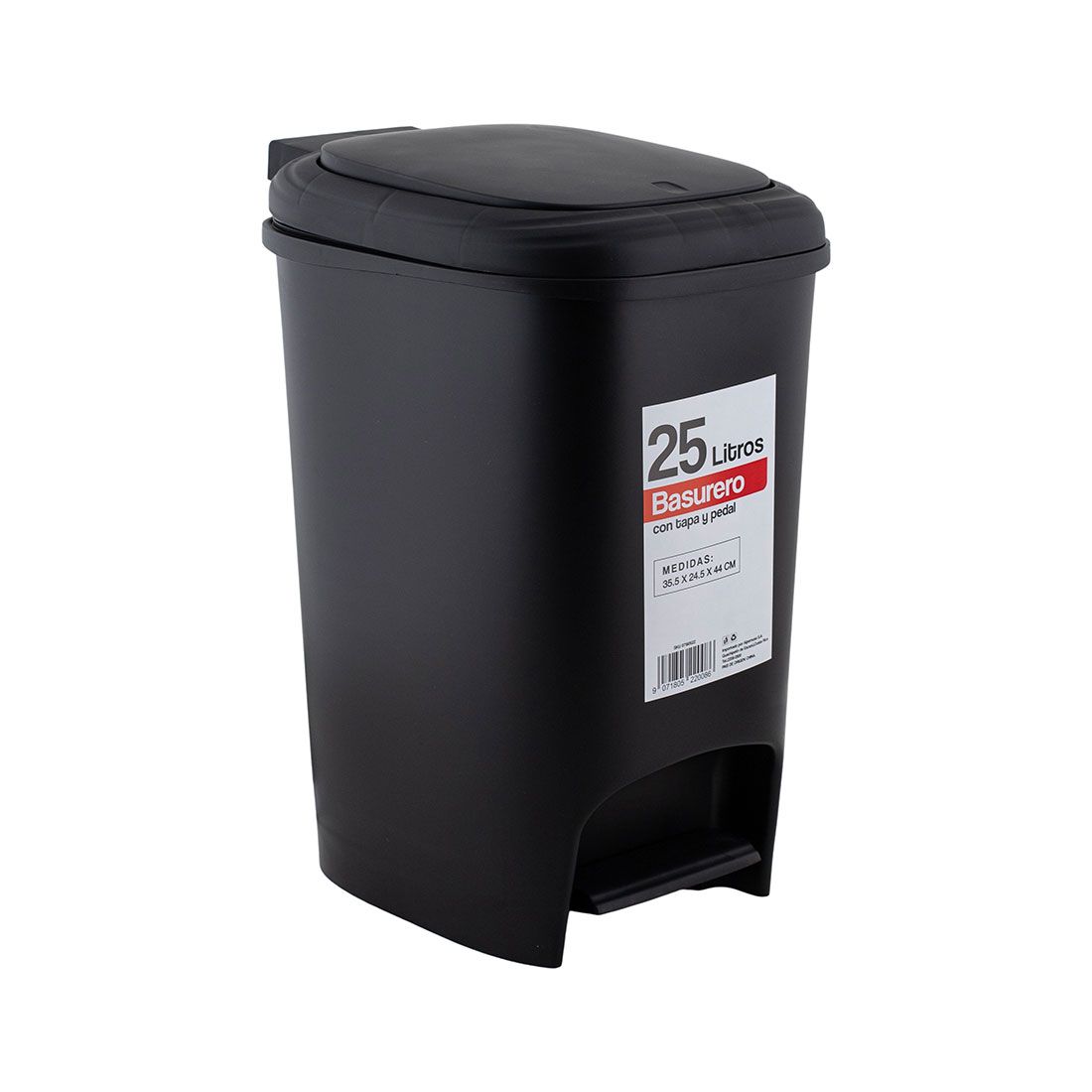 Basurero con pedal plástico 25lt