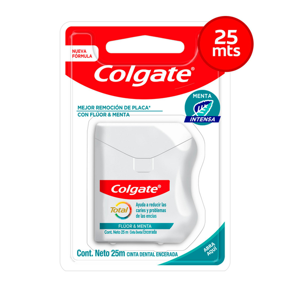 Colgate Total 12 hilo dental menta y flúor 25 metros