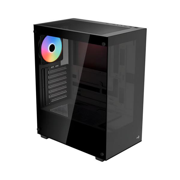 Case Aerocool Gaming RGB Mid Tower Pivot-G-BK-V2 Ventilador 1 de 120MM con Vidrio Lateral y Frontal – Negro