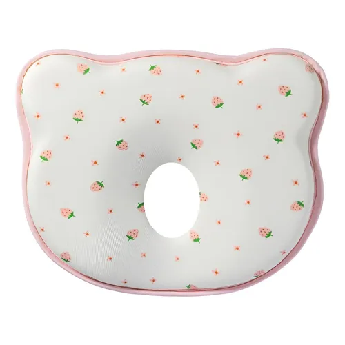 Almohada para Bebé de Espuma de Memoria 3D – Diseño Ergonómico para Moldear la Cabeza del Bebé, fresa