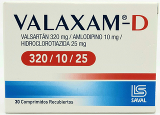 Valaxam-D, 320 mg/10 mg/25 mg, 30 comprimidos recubiertos