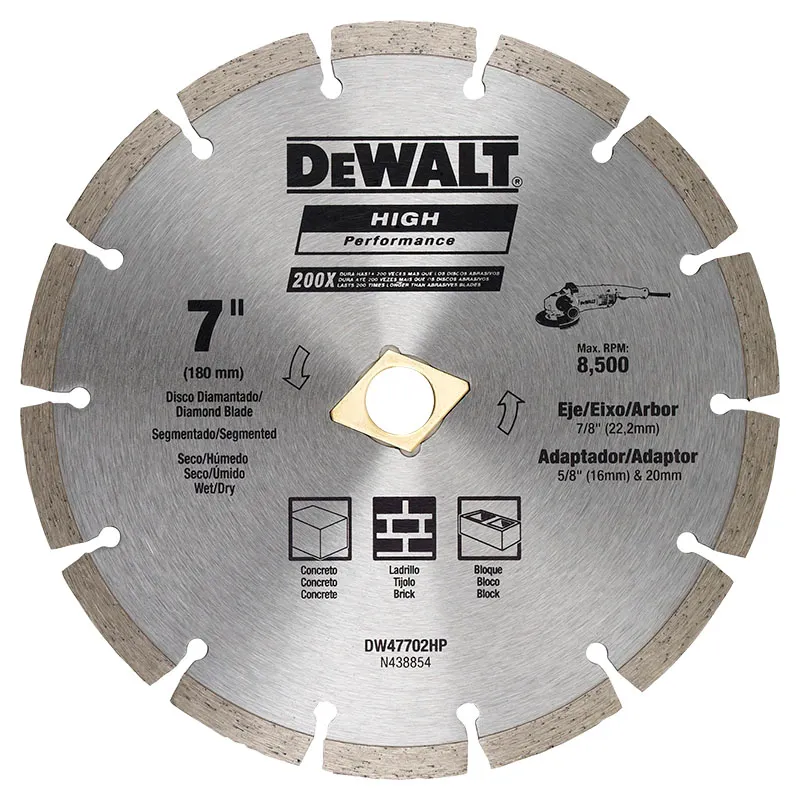 Disco diamantado 7" segmentado concreto seco y húmedo DeWalt
