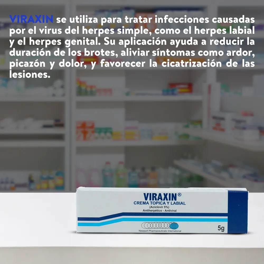 Crema tópica y labial Newport viraxin antiherpético - 5 g