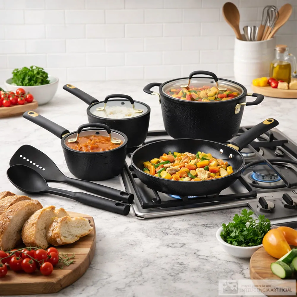 Batería de cocina Hamilton Beach de aluminio 9 piezas