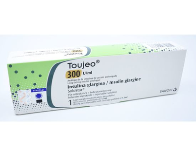 Insulina Glargina Toujeo 1 cartuchos de 1.5 mL