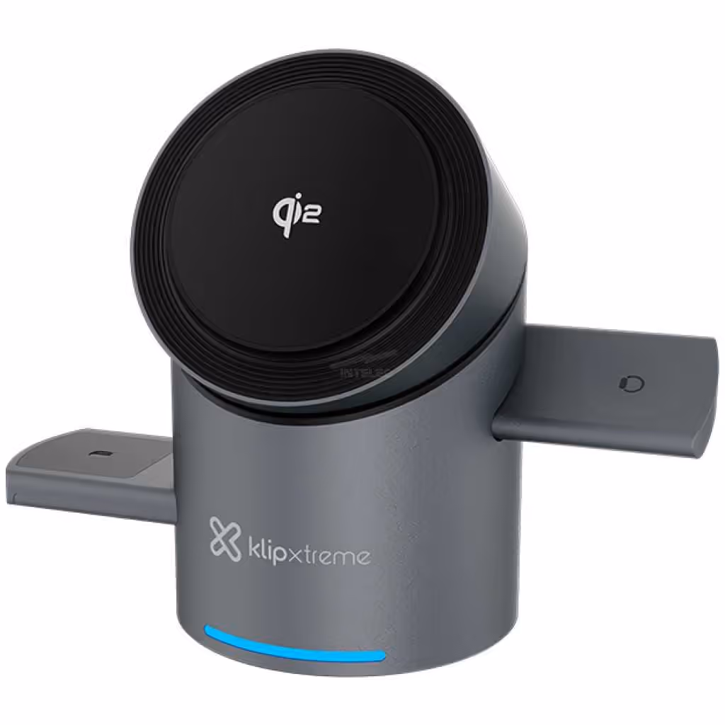 CARGADOR KLIP POWERDESK SPIN 3 EN 1 – CARGA INALAMBRICA