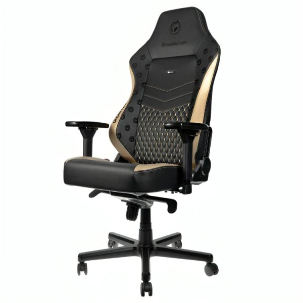 Silla Ergonómica Noblechairs Gaming Hero Dignitas Cuero Sintético NBL-HRO-PU-DTE – Negro / Dorado