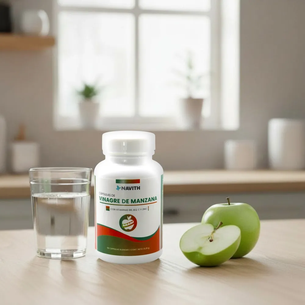 Vinagre de Manzana NAVITH con vitamina B6, B12 y Zinc 50 Capsulas
