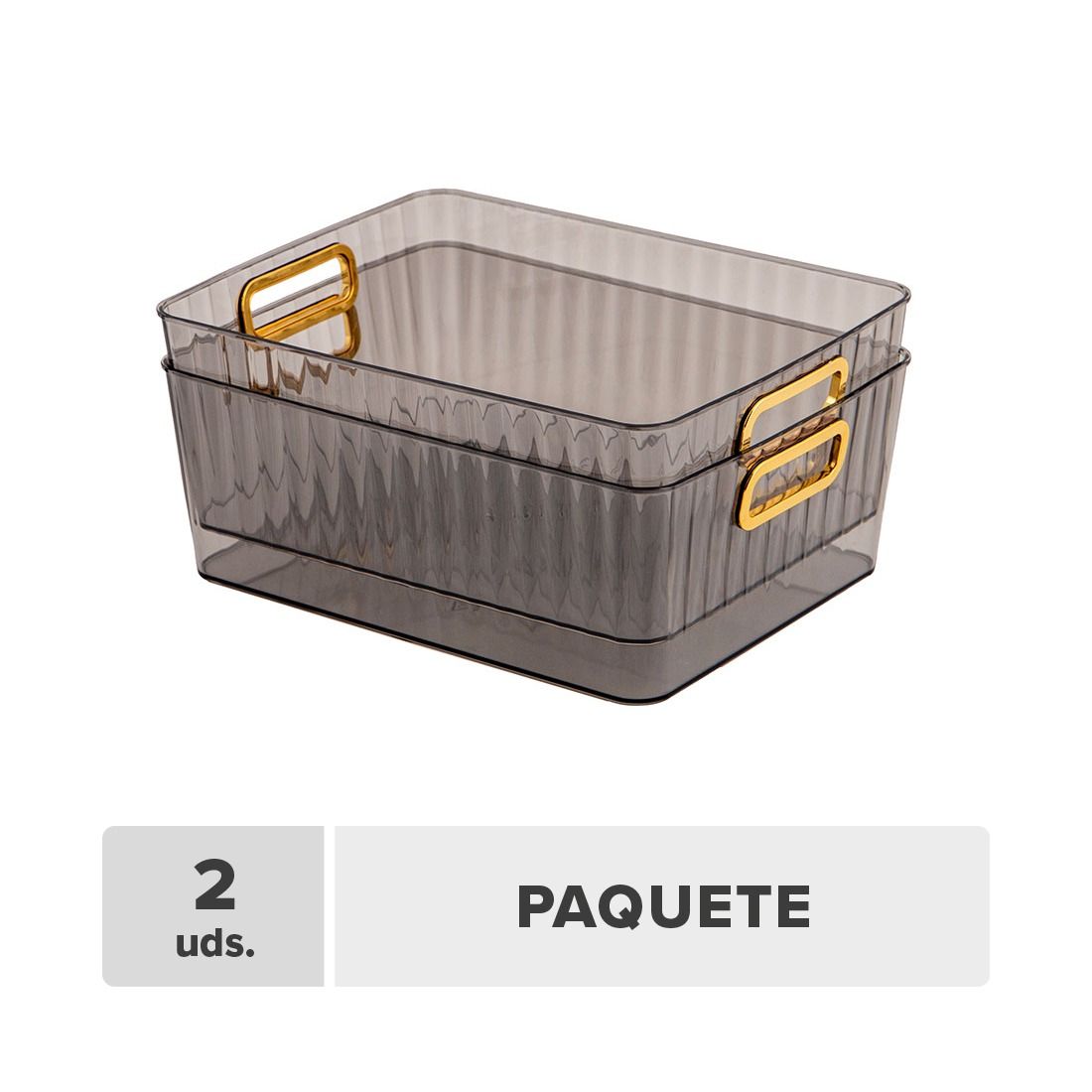 Caja organizadora rectangular pet 27.8x22x10.5cm 2unds