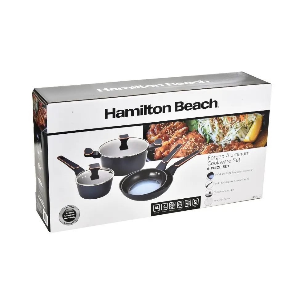 Batería de cocina Hamilton Beach Aluminio Multicolor 6 piezas HBU47325