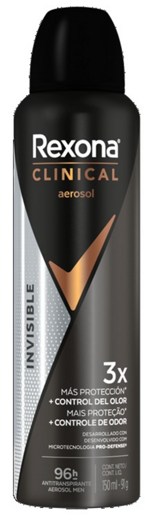 Rexona Clinica Antitranspirante Aero Men Invisible 150 ml