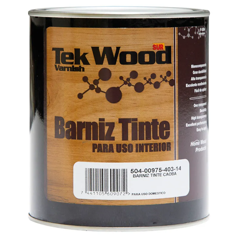 Barniz tinte caoba brillante 1/4 gal SUR