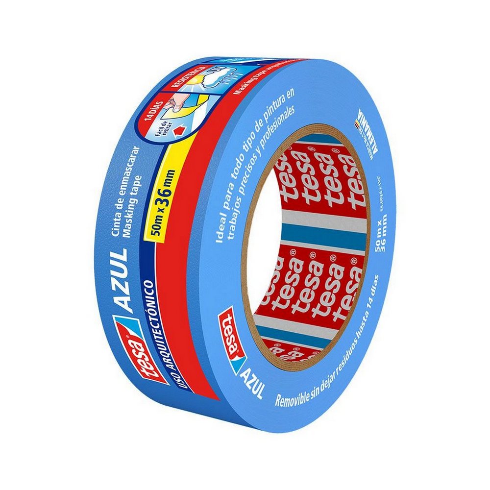 Masking tape para pintor 36mmx50m azul 1.1-2 in