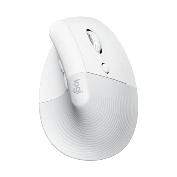 Mouse Logitech Lift Vertical Ergonomic + Receptor 4000 DPI Inalámbrico Bluetooth – Blanco / Gris