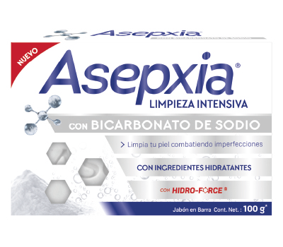 Asepxia Jabón Facial Bicarbonato de Sodio Limpieza Intensiva 100 g