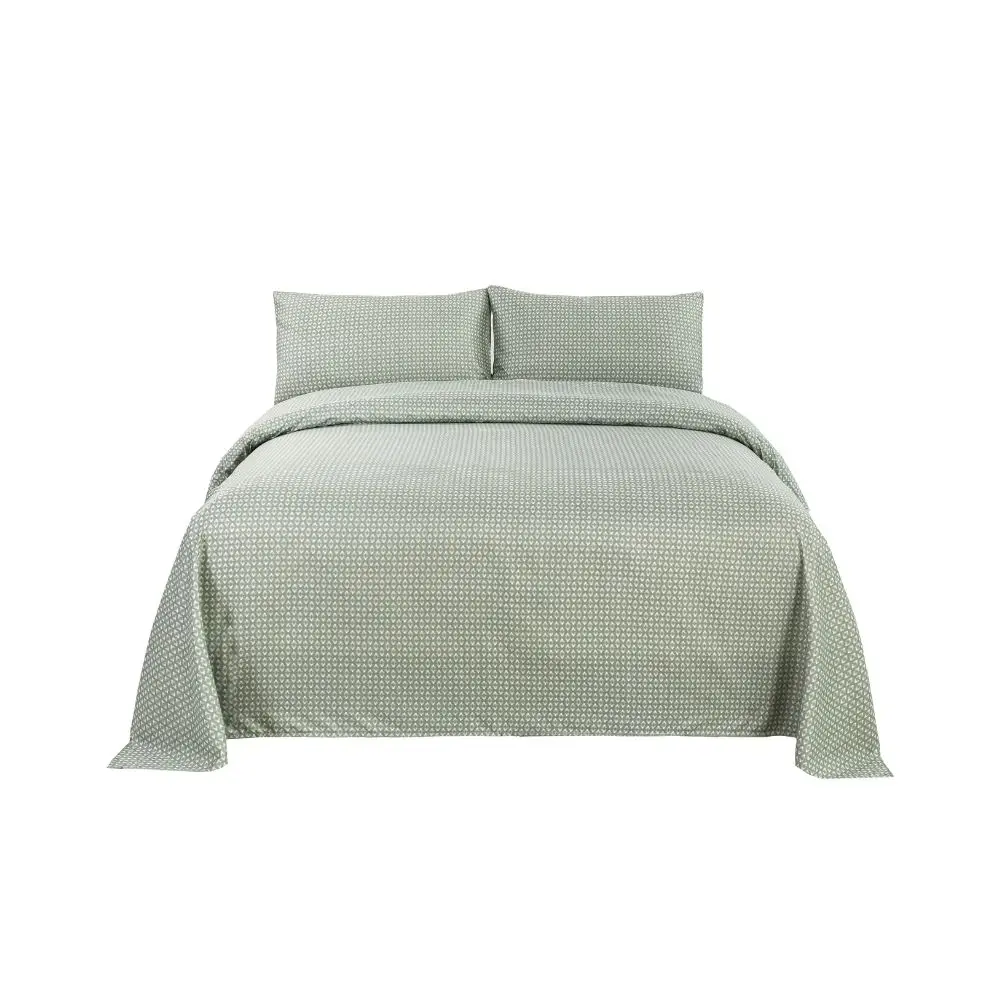 Set de Sabanas Quattro Twin Básicas Diamante Ver/Blan QTTBSSET02