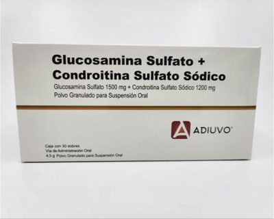 Glucosamina Adiuvo, 1500/Condroitina 1200 mg, 30 sobres 4.5 g